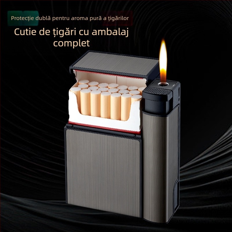 Brichetă cu husă de țigară creativă Internet Red, integrată, pachet de 20, personalizată, portabilă, rezistentă la presiune, rezistentă la umiditate, cu brichetă