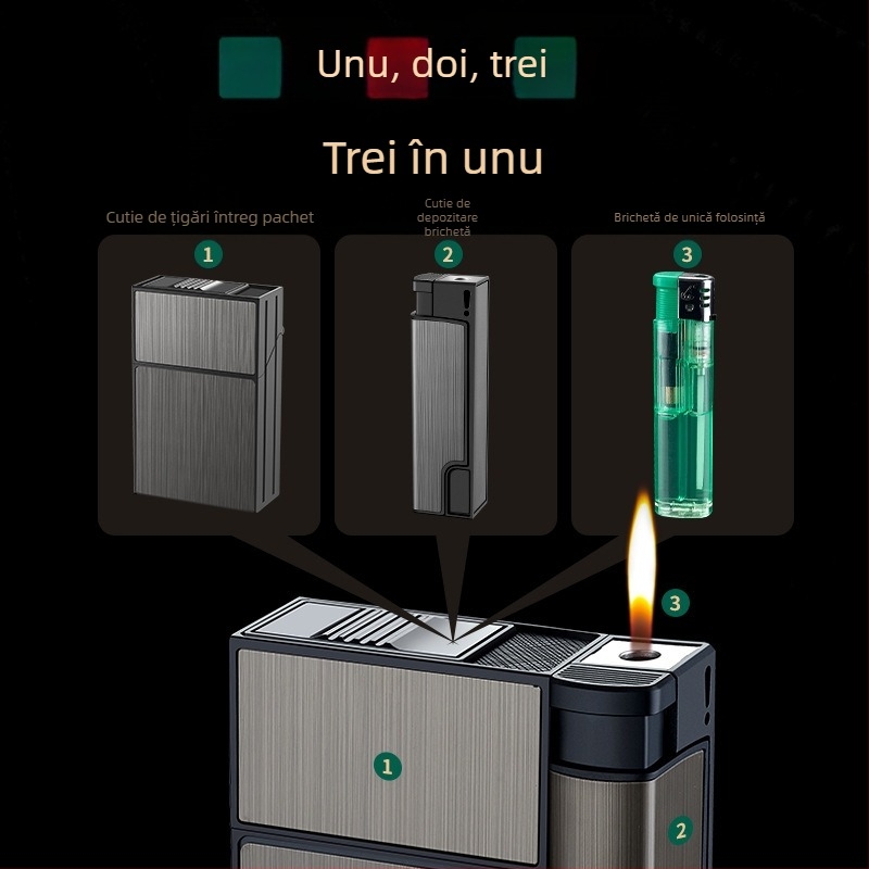 Brichetă cu husă de țigară creativă Internet Red, integrată, pachet de 20, personalizată, portabilă, rezistentă la presiune, rezistentă la umiditate, cu brichetă