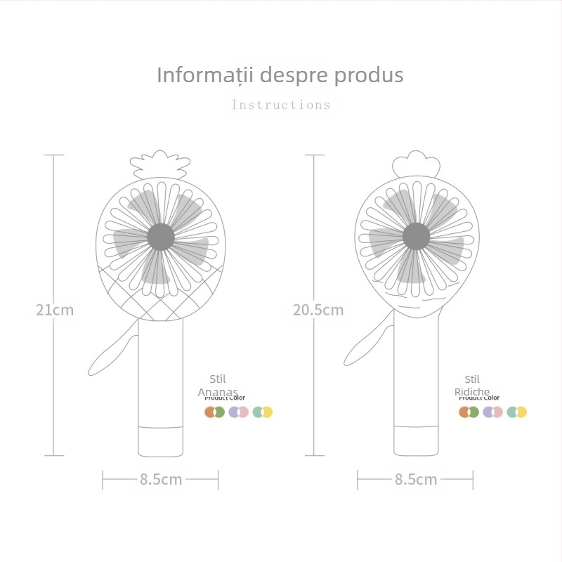 Produs nou Mini fructe manual presiune manuală ventilator mic portabil drăguț ananas morcov spray ventilator portabil