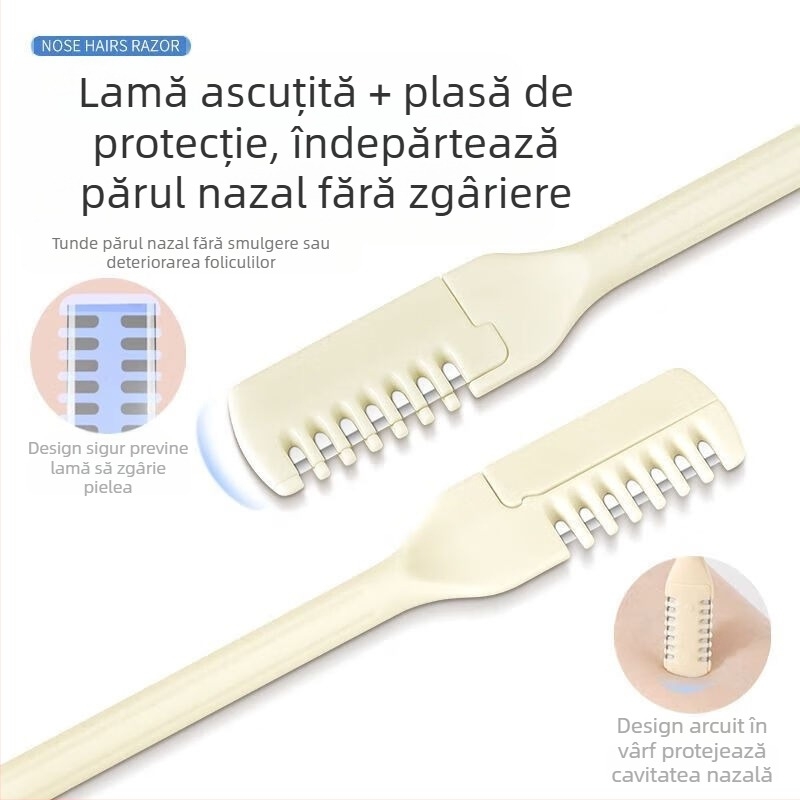 Aparat de tuns rotativ pentru părul din nas pentru bărbați și femei, instrument special de ras, foarfece mici pentru îndepărtarea părului din nas, aparat de ras pentru nări