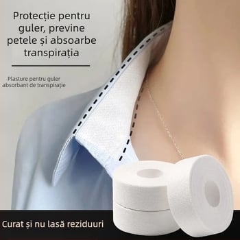 Autocolante anti-murdarire pentru guler, Autocolante anti-transpirație, Protecție pentru guler, Guler autoadeziv de unică folosință cu boruri, Autocolante pentru gulerul cămășii, Absorbant de transpirație