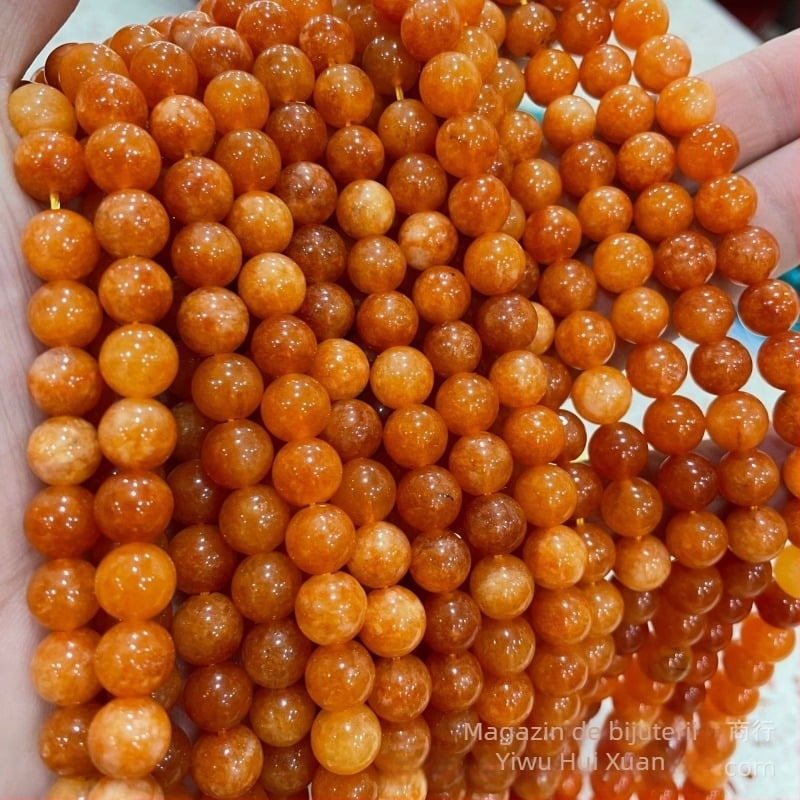 Mărgele de jad colorate, piatra soarelui, portocaliu, lumina lunii, vrac, accesorii pentru bijuterii DIY, sursă en-gros, vânzări directe din fabrică