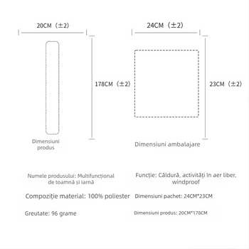 Ruidong Toamna și Iarna În aer liber Polar Fleece Multifuncțional Fleece Eșarfă lungă Eșarfă caldă pentru gât Eșarfă respirabilă pentru ciclism Prosop de față în stoc
