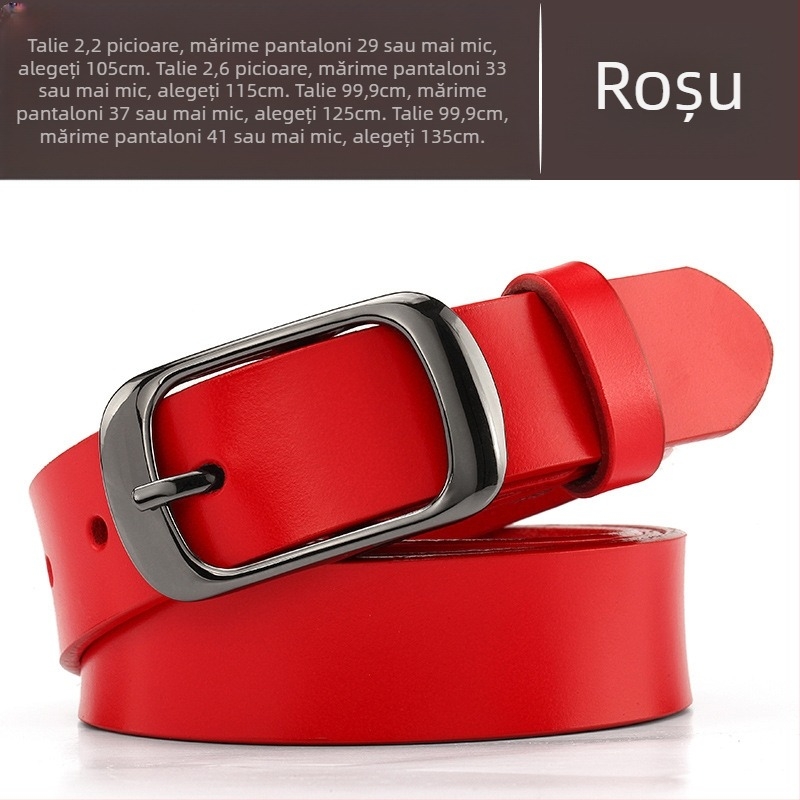 Curea din piele netedă pentru femei, curea din piele simplă, casual, largă, pentru pantaloni, la modă, curea din piele de vacă asortată, pentru studenți, alungită, en-gros