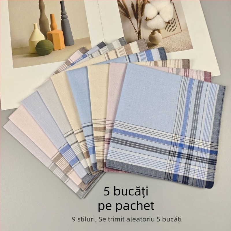 Batistă din bumbac pur, cea mai bine vândută, Cross-Mirror, batistă bărbătească, stil clasic pentru vârstnici, batistă veche