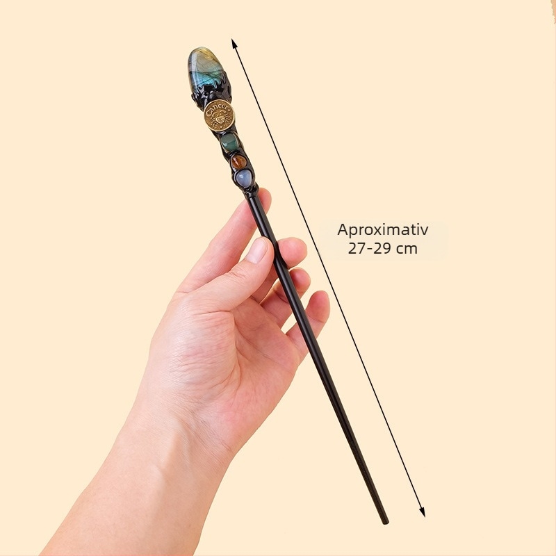 Cristal natural transfrontalier, piatră originală, douăsprezece constelații, baghetă magică, element cristalin, piatră originală, sceptru magic, recuzită en-gros