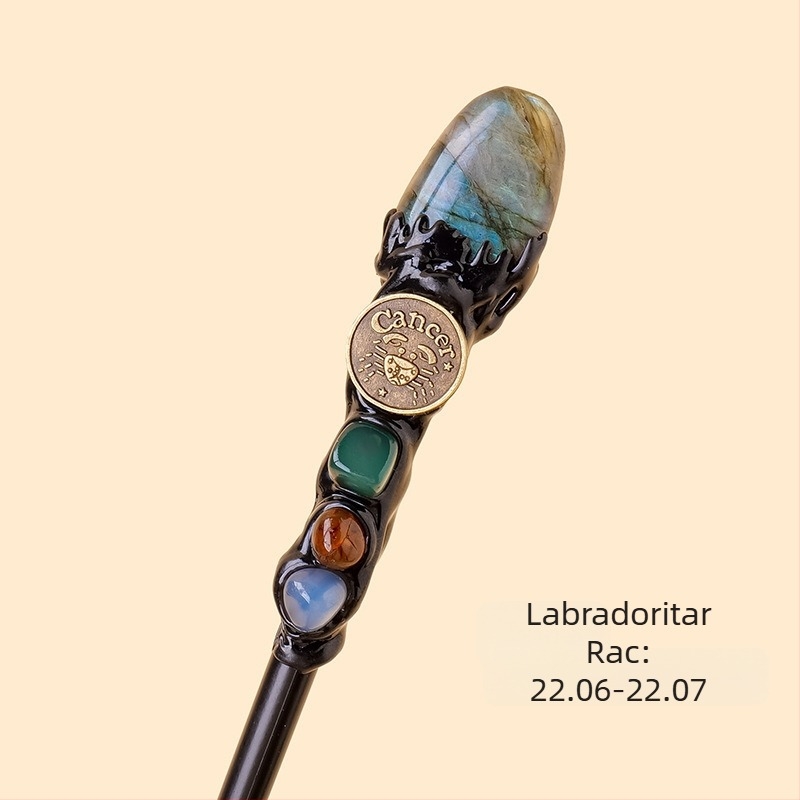 Cristal natural transfrontalier, piatră originală, douăsprezece constelații, baghetă magică, element cristalin, piatră originală, sceptru magic, recuzită en-gros