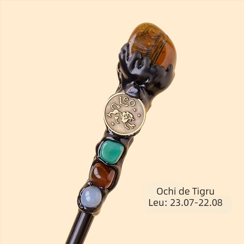 Cristal natural transfrontalier, piatră originală, douăsprezece constelații, baghetă magică, element cristalin, piatră originală, sceptru magic, recuzită en-gros