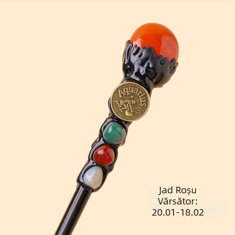 Cristal natural transfrontalier, piatră originală, douăsprezece constelații, baghetă magică, element cristalin, piatră originală, sceptru magic, recuzită en-gros