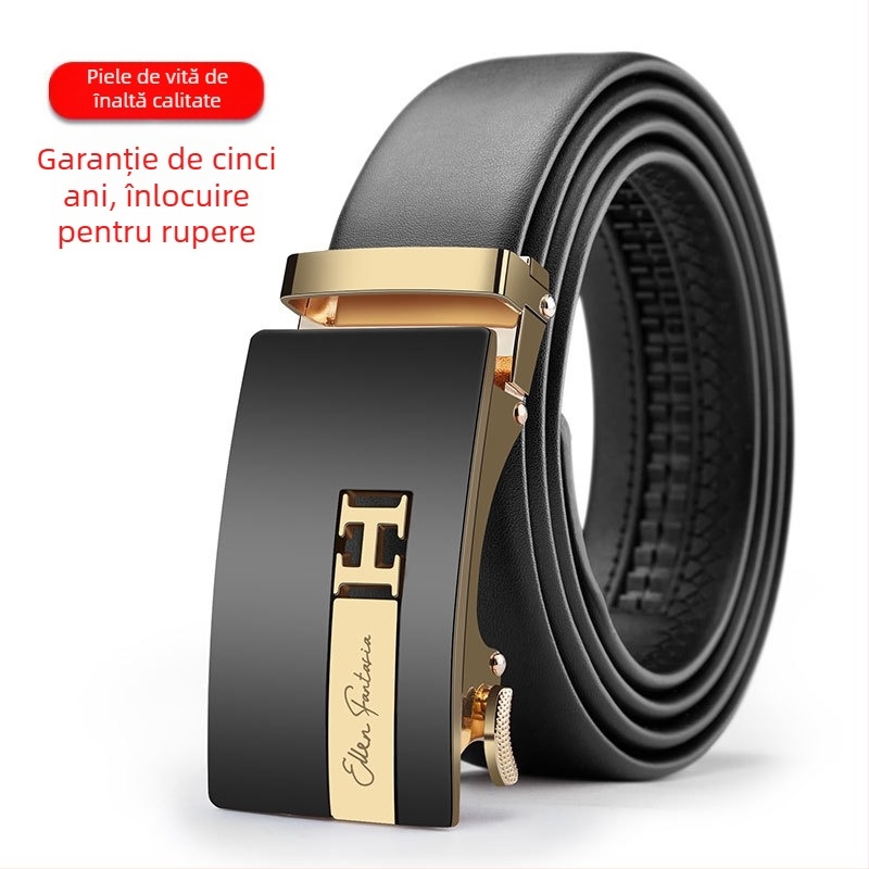 Curea din piele naturală pentru bărbați, cataramă automată, nouă, la modă, din piele de vacă, curea de pantaloni, de afaceri, de înaltă calitate, producător de curele în stoc