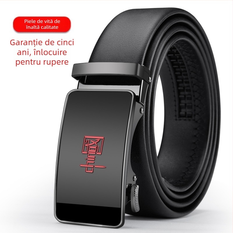 Curea din piele naturală pentru bărbați, cataramă automată, nouă, la modă, din piele de vacă, curea de pantaloni, de afaceri, de înaltă calitate, producător de curele în stoc