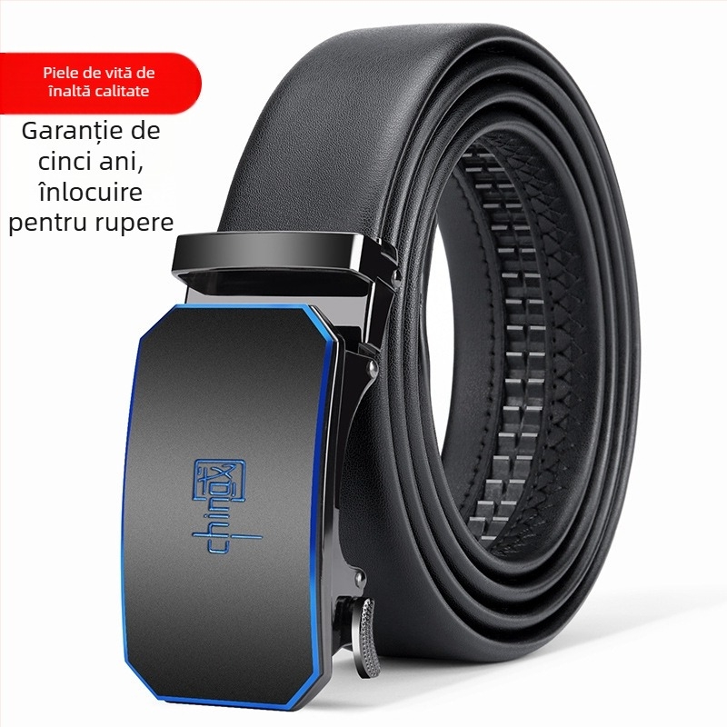 Curea din piele naturală pentru bărbați, cataramă automată, nouă, la modă, din piele de vacă, curea de pantaloni, de afaceri, de înaltă calitate, producător de curele în stoc