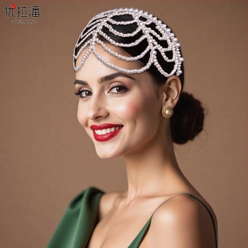 Ulapan Sa01 Nouă bandă de păr cu ciucuri, perlă, ornament pentru frunte, accesorii dulci pentru mireasă, la fața locului, en-gros