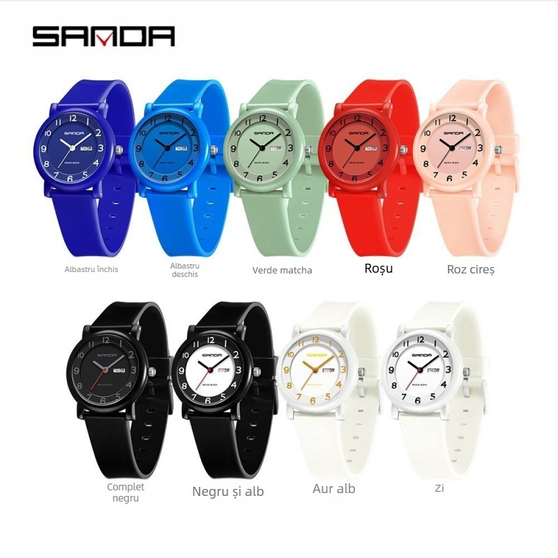 Sanda Dopamine Watch Special Double Calendar Quartz Watch pentru Junior Senior High School Examination Watch pentru copii Watch Only Look Time