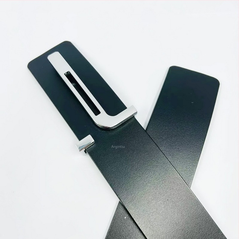 Dh Vânzări directe din fabrică pentru bărbați, curea casual versatilă, cataramă de 4,0 cm, cataramă cu placă netedă din aliaj de zinc, cataramă în formă de T, en-gros