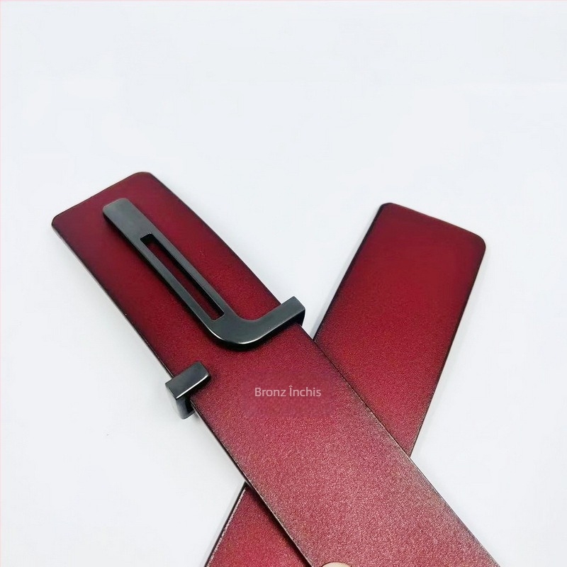 Dh Vânzări directe din fabrică pentru bărbați, curea casual versatilă, cataramă de 4,0 cm, cataramă cu placă netedă din aliaj de zinc, cataramă în formă de T, en-gros