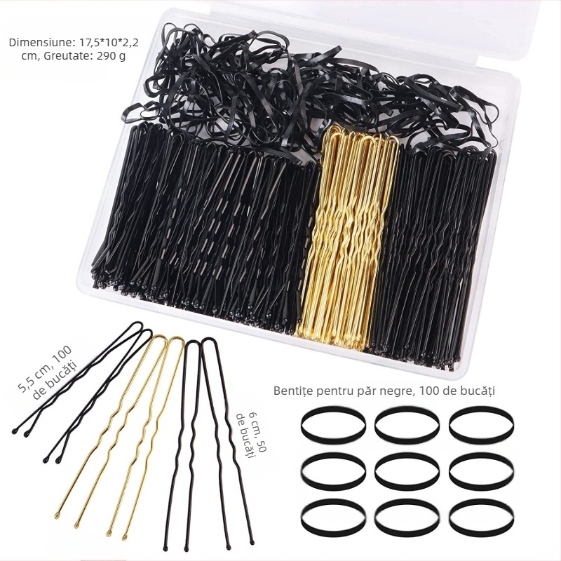 Accesorii de păr, Bentiță, Combinație de păr, Clemă cu un singur cuvânt, Bandă de cauciuc colorată, Clemă în formă de U, Bijuterii en-gros, Set de cleme de păr cu bandă de cauciuc în cutie