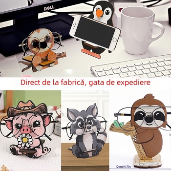Suport de afișare din lemn pentru ochelari de soare, pinguin și leneș creativ transfrontalier, decorare pentru birou, suport de depozitare pentru birou, suport de depozitare pentru acasă