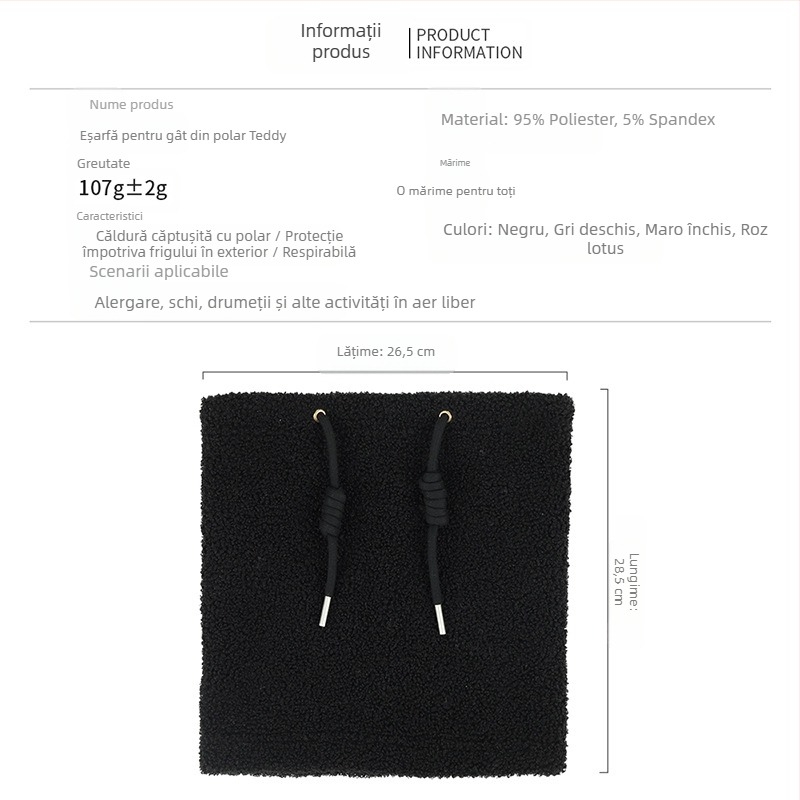 Ruidong toamna și iarna eșarfă de schi rezistentă la vânt mască de echitație în aer liber mască de protecție pentru față completă set de gât cald eșarfă rezistentă la frig cu căptușeală din fleece