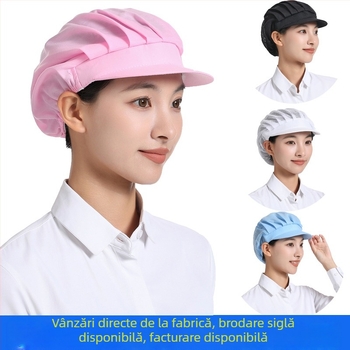 Capac de lucru respirabil pentru atelier din fabrică, catering, bucătărie, bucătar, capac de chelner, igienic alimentar, pentru bărbați și femei, capac de praf de copt