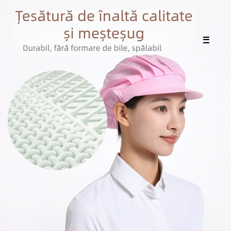 Capac de lucru respirabil pentru atelier din fabrică, catering, bucătărie, bucătar, capac de chelner, igienic alimentar, pentru bărbați și femei, capac de praf de copt