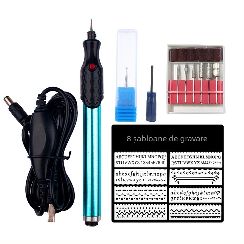 Mini stilou în formă de stilou metalic cu zgomot redus, stilou de gravat electric de mare viteză, micro wireless DIY, polizor electric de sticlă