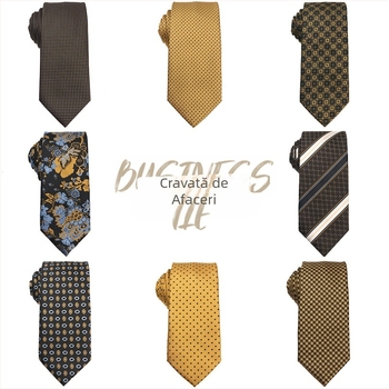 Cravată galbenă pentru bărbați, cravată de nuntă, cu dungi oblice, cu punct floral, pentru costum, cravată de banchet