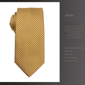 Cravată galbenă pentru bărbați, cravată de nuntă, cu dungi oblice, cu punct floral, pentru costum, cravată de banchet