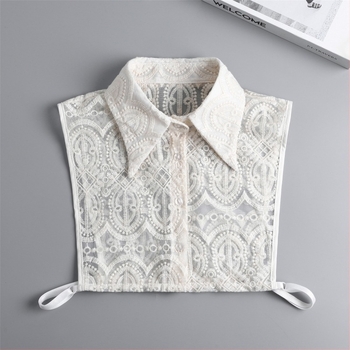 Guler fals pentru femei, model retro artistic european, dantelă brodată, industrie grea, guler fals, guler decorativ gol, jumătate, caisă, cămașă, guler fals