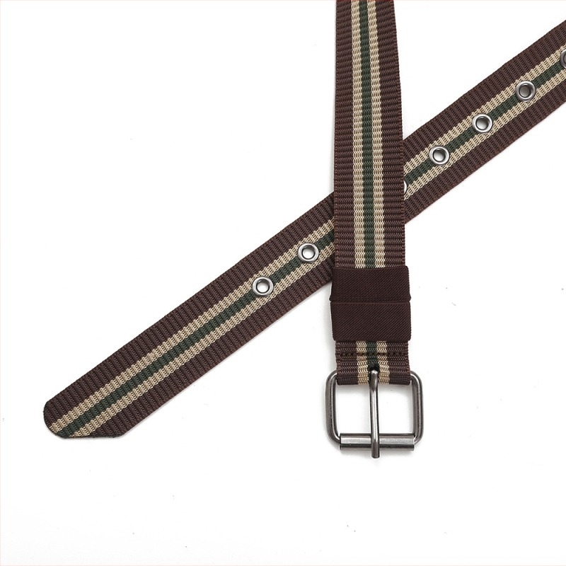 Curea din pânză din imitație de nailon transfrontalieră 4.0, curea casual țesută pentru pantaloni, curea extensibilă din nailon cu dungi versatilă