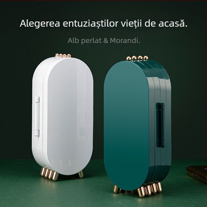 Cutie de bijuterii de birou de lux, proiectată manual, ușoară, cutie de depozitare pentru cercei, cercei, bijuterii, cutie de bijuterii multistrat rezistentă la praf