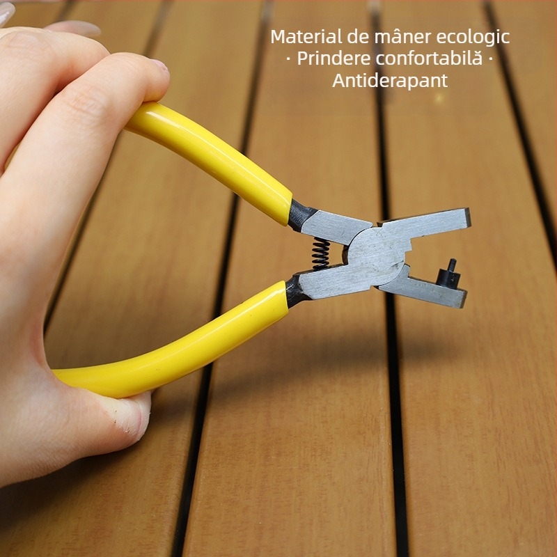 Clește mini de perforat curea de 5 inch, clemă de deschidere pentru curea de ceas, clește de perforat piele, instrument DIY pentru deschiderea pielii