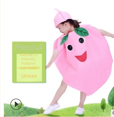 Costum de fructe pentru copii, legume, grădiniță, spectacol de modă ecologic, Halloween, dovleac, costum de scenă