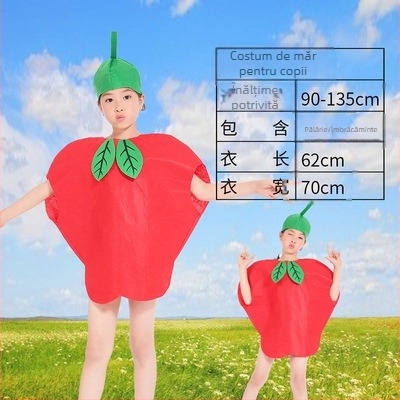 Costum de fructe pentru copii, legume, grădiniță, spectacol de modă ecologic, Halloween, dovleac, costum de scenă