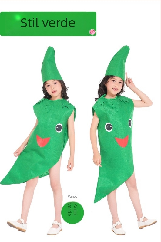 Costum de fructe pentru copii, legume, grădiniță, spectacol de modă ecologic, Halloween, dovleac, costum de scenă