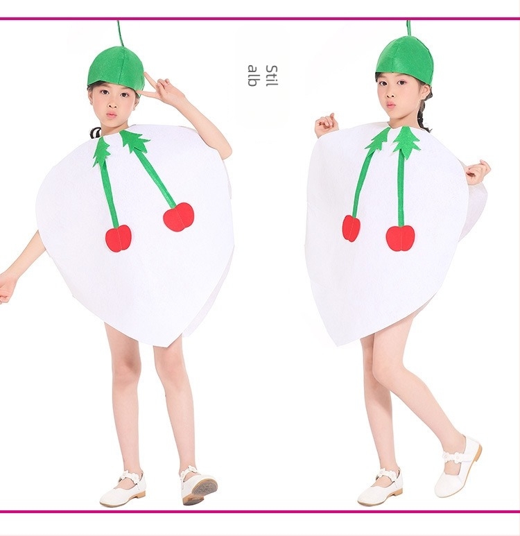 Costum de fructe pentru copii, legume, grădiniță, spectacol de modă ecologic, Halloween, dovleac, costum de scenă