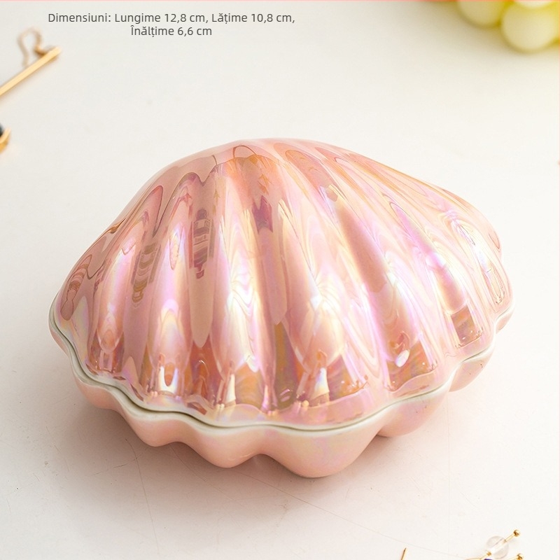 Cutie de bijuterii din ceramică roz, direct din fabrică, cu glazură de perle, cutie de depozitare a bijuteriilor, comodă, cadouri creative pentru casă
