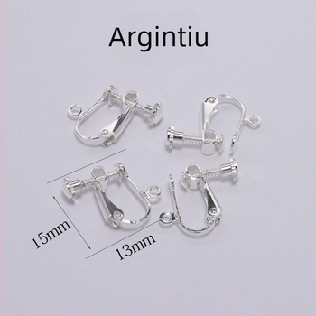 Clipuri pentru cercei din metal, cupru, fără orificiu pentru ureche, 15 * 13 mm, accesorii DIY lucrate manual, material pentru cercei