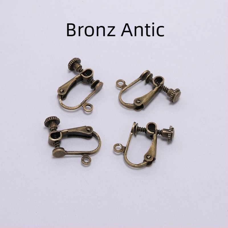 Clipuri pentru cercei din metal, cupru, fără orificiu pentru ureche, 15 * 13 mm, accesorii DIY lucrate manual, material pentru cercei