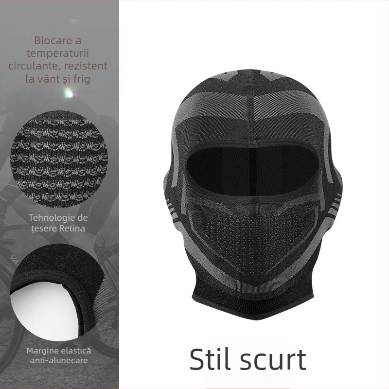 Mască de motocicletă respirabilă, fără deplasare, pentru exterior, cu căptușeală din fleece, rezistentă la frig, model mecha, pentru călărit