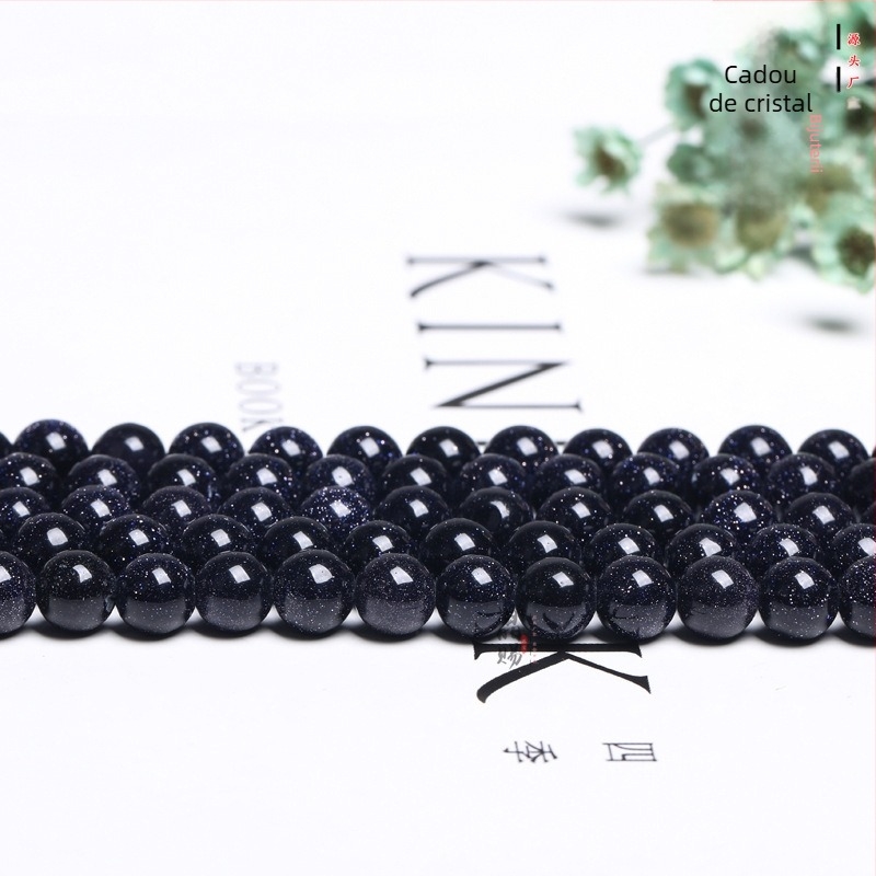 Mărgele de gresie albastră vrac DIY cristal gresie albastră brățară cu mărgele bijuterii accesorii dorințe piatră semi-finisată cer înstelat piatră