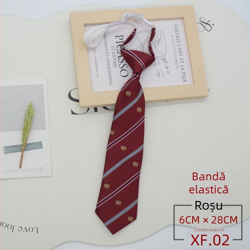JK Cravată Studentă Stil Japonez Stil Coreean Stil Universitariu Fermoar Fără Noduri Uniformă Accesorii Uniforme Arc La Modă Roșu