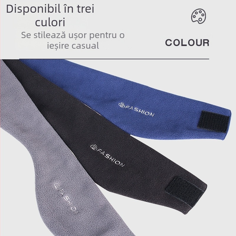 Bandă de protecție pentru urechi pentru bărbați, bandă de păr din fleece polar cald de iarnă, bandă de susținere pentru sporturi în aer liber, alergare, călărie, eșarfă pentru cap cu izolare