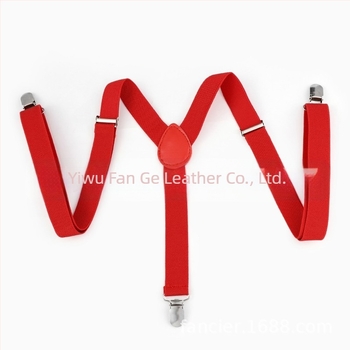 Bretele elastice casual la modă transfrontalieră, cu trei cleme, culoare uni, lungime reglabilă, unisex, păr drept din fabrică