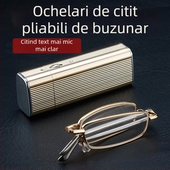 Ochelari de citit anti-oboseală ultra-ușori, cu antenă de buzunar explozivă, pliabilă, tremolo, carte mică roșie, cu protecție HD pentru ochi