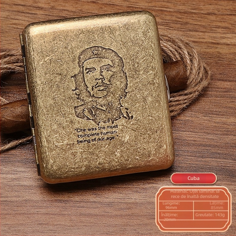 Toc de țigară automată portabilă cu flip-up față-verso pentru 20 de țigări, din bronz, în stoc, en-gros din fabrică