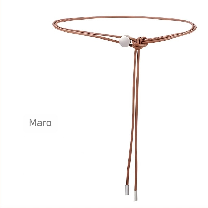 Curea subțire cu nod moale pentru femei, rochie de vară decorativă simplă, cataramă de primăvară, cu coardă multicoloră pentru talie