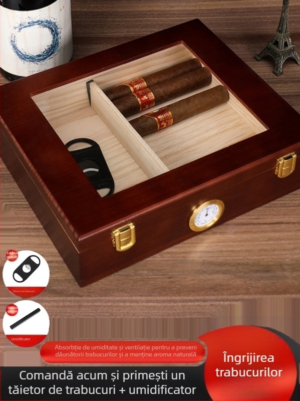 Cutie hidratantă nouă pentru trabucuri, cutie importată din pin, set de cutii pentru trabucuri, cutie hidratantă sigilată pentru trabucuri cubaneze