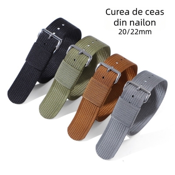 Noua curea din nailon țesut este potrivită pentru ceasul Huawei GT Seiko No.5 Water Ghost cu o curea din nailon de 20/22 mm.