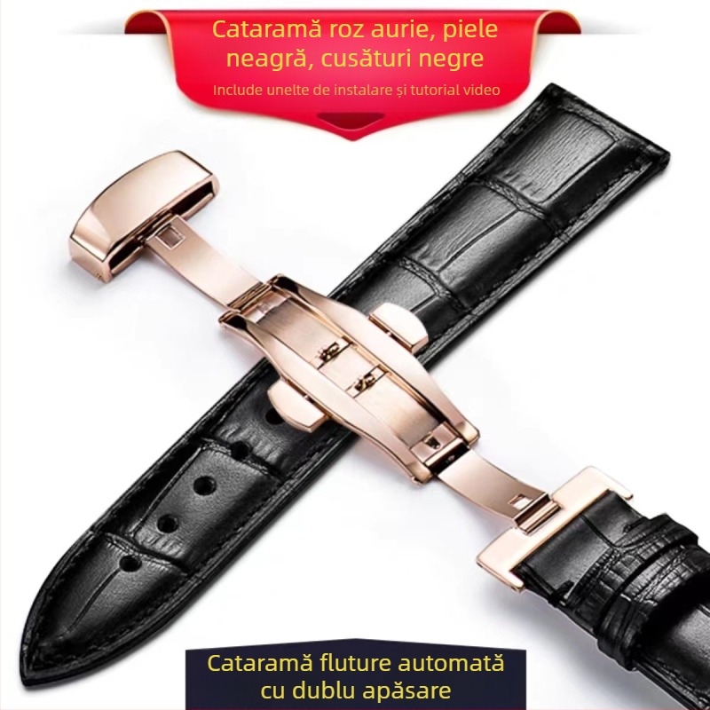Curea din piele de vițel italiană moale, model de bambus, curea din piele naturală, 12-24 mm, curea universală din piele de vacă
